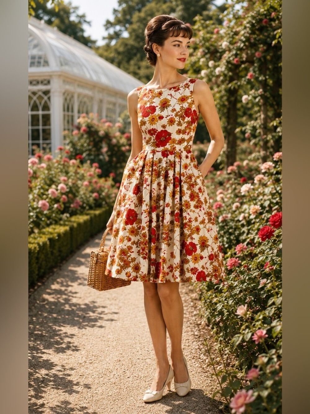 Peck & Peck Vintage 50s Luxury Swing Fit and Flare Dress.